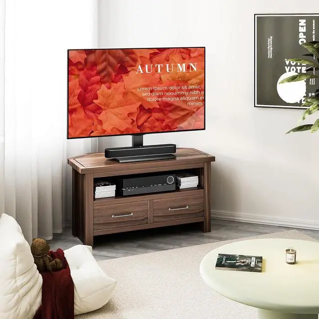 Alt view image 7 of 7 - Universal Swivel TV Stand Base - Table Top TV Stand for 32 to 70 75 Inch TVs, Height Adjustable TV Mount Stand with Tempered Glass Base for Living Room, Bedroom, Holds up to 110lbs, Max VESA 600x400mm