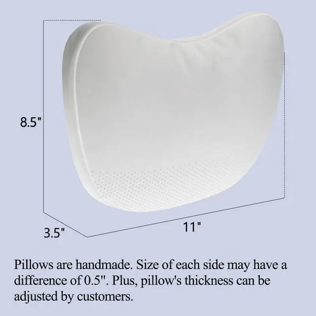 Alt view image 5 of 6 - Upgraded Car Headrest Pillow 2 Packs Genuine Nappa Leather Car Neck Pillow Tesla Model Y Model 3 Model X Model S Universal Fit Neck Support Cushion White