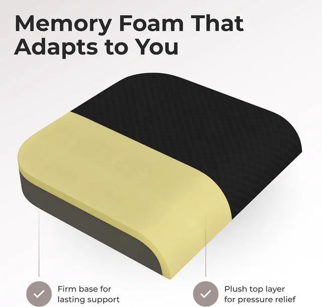 Alt view image 2 of 7 - Kölbs Extra Large Seat Cushion, Stylish Plush Velvet Cover, X-Large Memory Foam for Office Chair, Floor Pillow, Cushion Back Pain Coccyx Pain Relief, Carry Handle (Extra Large)