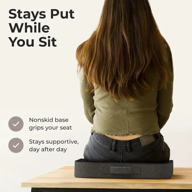 Alt view image 6 of 7 - Kölbs Extra Large Seat Cushion, Stylish Plush Velvet Cover, X-Large Memory Foam for Office Chair, Floor Pillow, Cushion Back Pain Coccyx Pain Relief, Carry Handle (Extra Large)