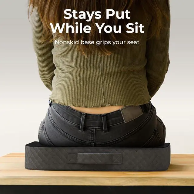 Alt view image 7 of 7 - Kölbs Extra Large Seat Cushion, Stylish Plush Velvet Cover, X-Large Memory Foam for Office Chair, Floor Pillow, Cushion Back Pain Coccyx Pain Relief, Carry Handle (Extra Large)