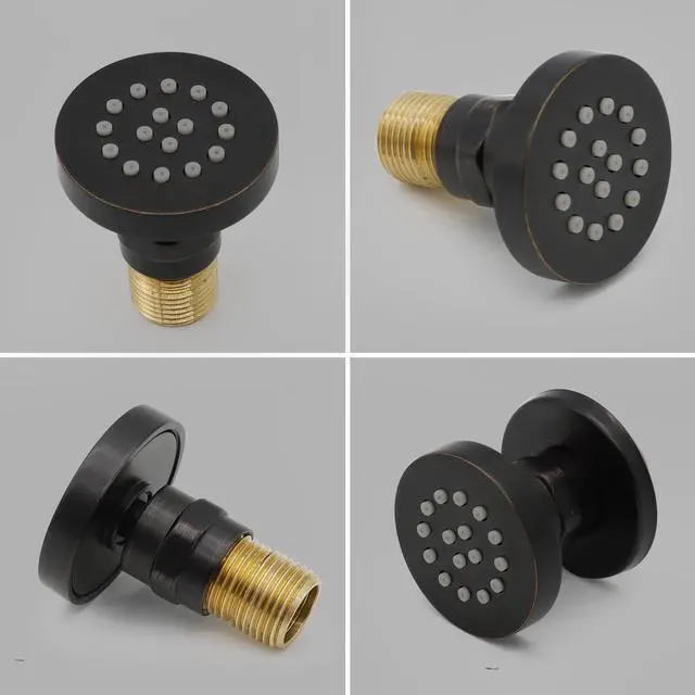 Alt view image 7 of 7 - HOMEDEC 2inch Round Shower Body Spray Jets, Brass Showerhead Shower Jets Massage Spa Body Sprays Shower Nozzle Wall Mount, 4PCS, Oil Rubbed Bronze