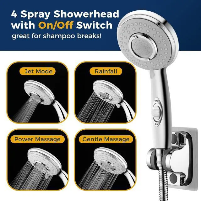 Alt view image 3 of 6 - KLLEYNA Shower Head Sink-Faucet Bathtub-Bathroom-Garden - Hose Sprayer Attachment(5 Adapters) for Hair Washing & Pet Dog Rinse & Baby Bath, ON/OFF Extension for Moen, Kohler, Delta, American Standar