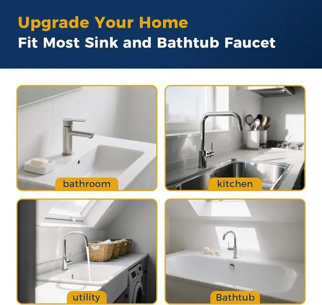 Alt view image 5 of 6 - KLLEYNA Shower Head Sink-Faucet Bathtub-Bathroom-Garden - Hose Sprayer Attachment(5 Adapters) for Hair Washing & Pet Dog Rinse & Baby Bath, ON/OFF Extension for Moen, Kohler, Delta, American Standar