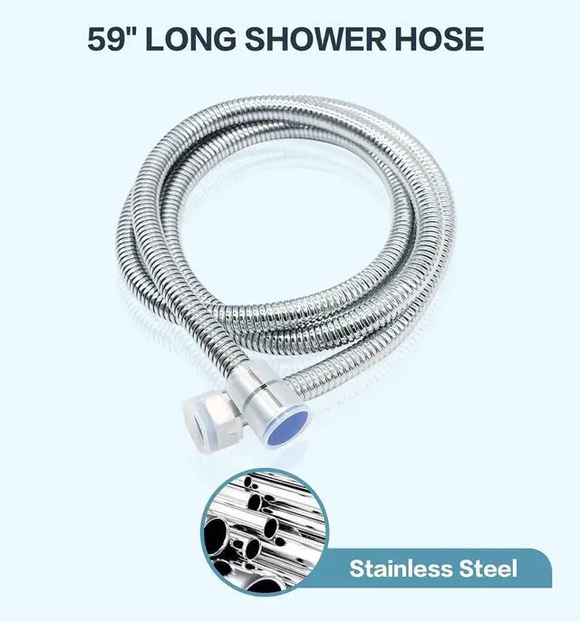 Alt view image 7 of 7 - ENGA Vintage Hand-held Shower Rain Sprayer Telephone Shaped Brass Ceramic Shower Head with 59 Inch Hose for Bathroom (Chrome Finish)