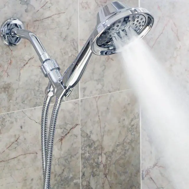 Alt view image 7 of 7 - Shower Massager Handheld High Pressure - Massage & Mist Hand Held Showerhead Kit - Removable Head With Hose And Mount - Adjustable Massaging Rainfall Spray, 2.5 GPM - Chrome