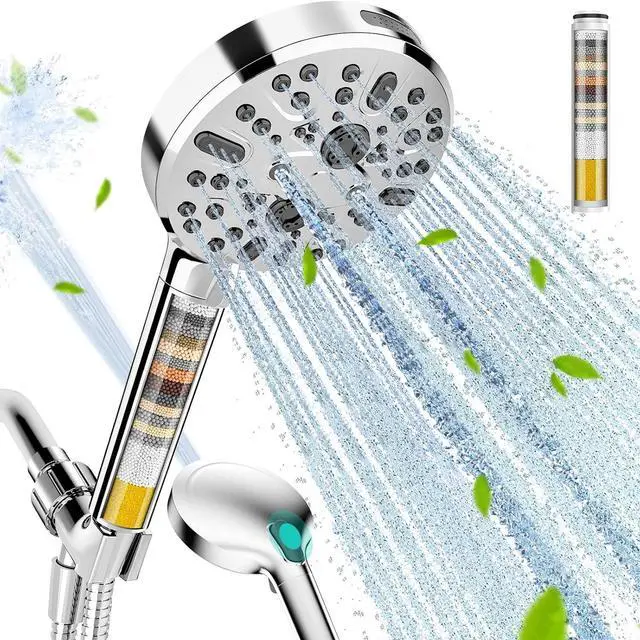 Main image of Cobbe Filtered Shower Head with Handheld, High Pressure 9 Spray Mode Showerhead with Filters, detachable shower head, Water Softener for Hard Water Remove Chlorine and Harmful Substance, Chrome