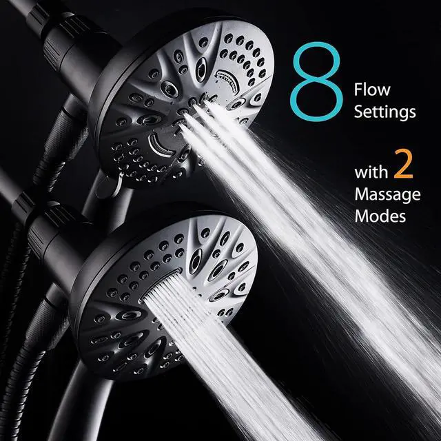 Alt view image 4 of 7 - AquaDance New Magnetic Guidance Docking System - High-Pressure 8-setting Handheld Shower Head with Giant 5 inch Face, Magnetic Bracket, Extra-long 72 inch Stainless Steel Hose/Matte Black Finish