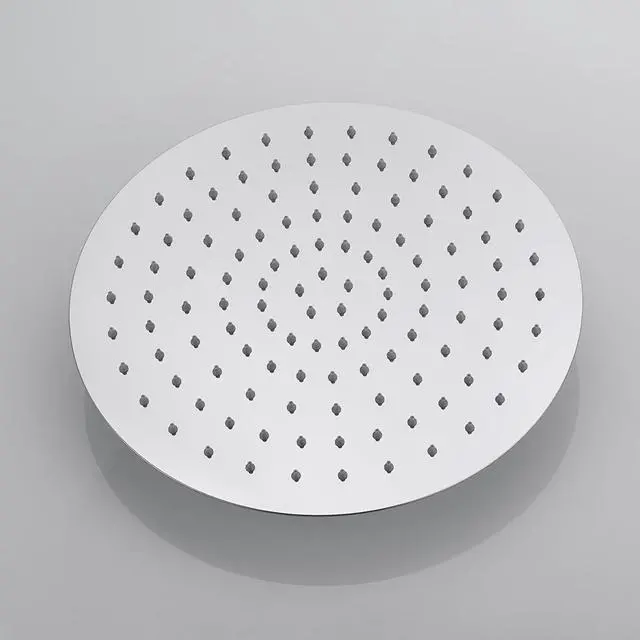 Alt view image 5 of 7 - 12 Inch Round Rainfall Shower Head, High Pressure Overhead Shower Heads, Wall Ceiling Mounted Ultra Thin Stainless Steel Shower Head, Chrome