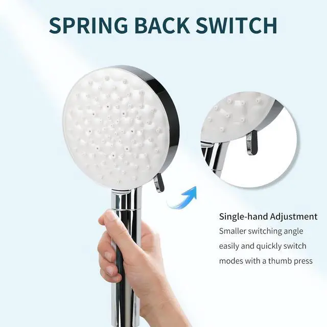 Alt view image 2 of 7 - Filtered Shower Head with Handheld,High Pressure 6 Spray Mode Showerhead with Filters,Detachable Shower Head, Water Softener Filters Beads for Hard Water -Remove Chlorine (Chrome)