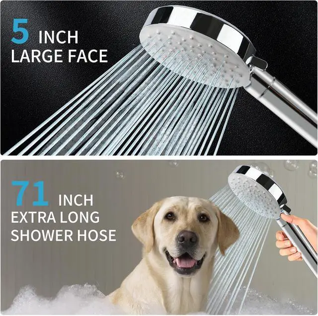 Alt view image 7 of 7 - Filtered Shower Head with Handheld,High Pressure 6 Spray Mode Showerhead with Filters,Detachable Shower Head, Water Softener Filters Beads for Hard Water -Remove Chlorine (Chrome)