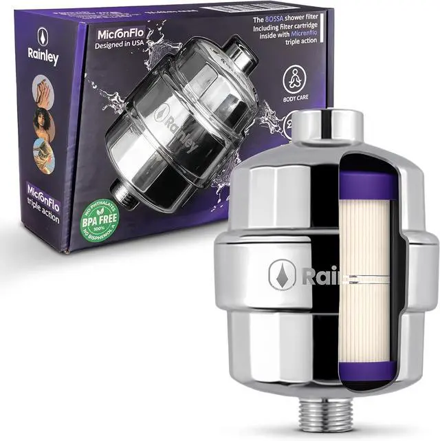 Main image of Bossa Shower Filter - Removes Chlorine, Heavy Metals, Hard Water, Impurities | Micron-level | Anti-Clog for High-Pressure Flow | Leak-Proof | Easiest Installation | Fits all ½" IPS Shower Arms