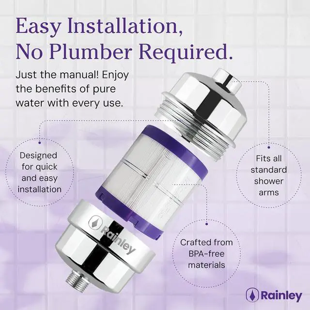 Alt view image 3 of 7 - Bossa Shower Filter - Removes Chlorine, Heavy Metals, Hard Water, Impurities | Micron-level | Anti-Clog for High-Pressure Flow | Leak-Proof | Easiest Installation | Fits all ½" IPS Shower Arms