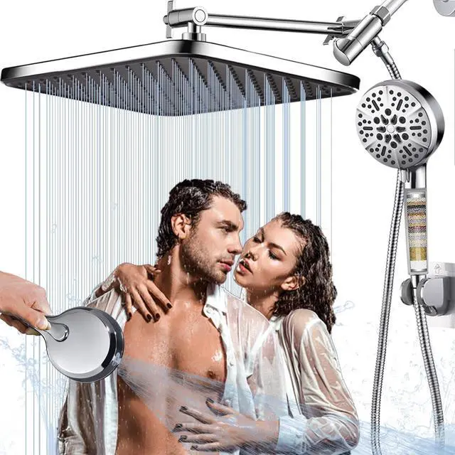 Main image of Shower Head with Filters-14'' Rainfall ShowerHead,Filtered Power Wash Handheld for Hard Water,Keep High Pressure Output, Reduces Dry Itchy Skin, Eczema&Improves Condition of Your Body, Hair
