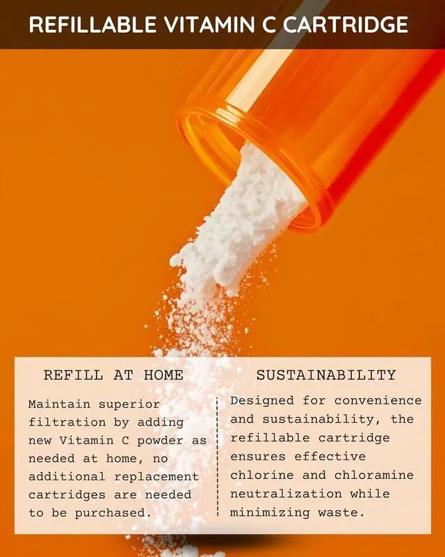 Alt view image 7 of 7 - Vitamin C Handheld Shower Head | Built-in Vitamin C + Ceramic Balls Reduces Chlorine & Chloramine, While Improving Skin and Hair Health