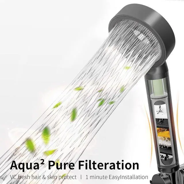 Alt view image 2 of 7 - Handheld Shower Head with Filter - High Pressure Vitamin C Chlorine Removal, CEC DOE Certified, Refreshing Scent Cartridge & ABS Anti-Rust, Skin Friendly Easy Install