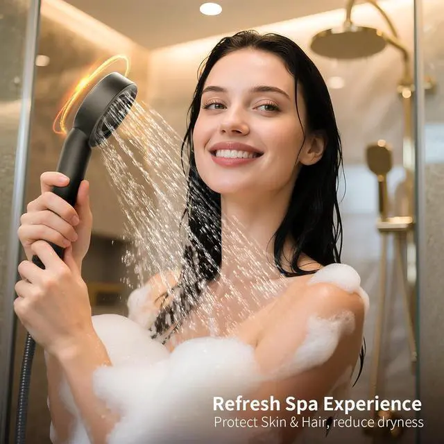 Alt view image 4 of 7 - Handheld Shower Head with Filter - High Pressure Vitamin C Chlorine Removal, CEC DOE Certified, Refreshing Scent Cartridge & ABS Anti-Rust, Skin Friendly Easy Install