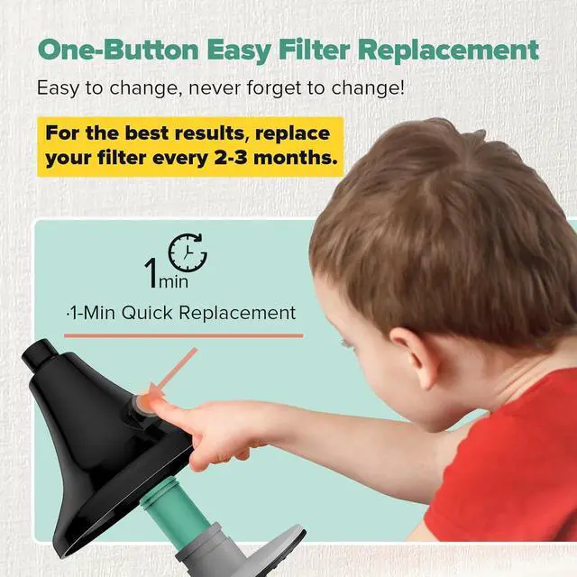 Alt view image 2 of 7 - Filtered Shower Head Matte Black - High Pressure Rain Shower Heads with Filter for Hard Water -Water Softener Filters Beads to Remove Chlorine, 1-Min Install, One-Button Filter Replacement