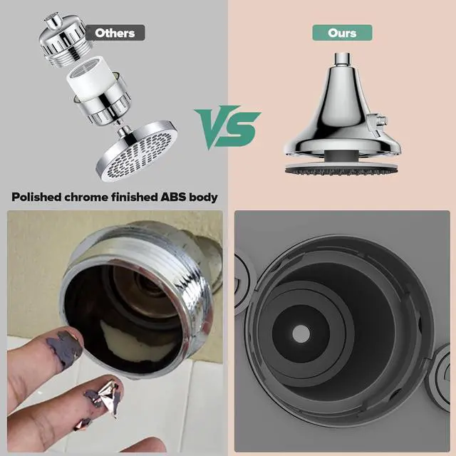 Alt view image 6 of 7 - Filtered Shower Head Matte Black - High Pressure Rain Shower Heads with Filter for Hard Water -Water Softener Filters Beads to Remove Chlorine, 1-Min Install, One-Button Filter Replacement