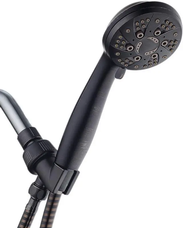 Main image of AquaDance High Pressure 6-Setting Hand Held Shower Head with Extra-Long 6 Foot Hose & Bracket  Anti-Clog Nozzles - USA Standard Certified - Top U.S. Brand - OIL RUBBED BRONZE