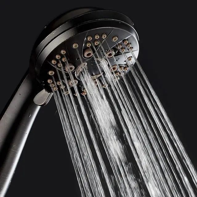 Alt view image 2 of 6 - AquaDance High Pressure 6-Setting Hand Held Shower Head with Extra-Long 6 Foot Hose & Bracket  Anti-Clog Nozzles - USA Standard Certified - Top U.S. Brand - OIL RUBBED BRONZE