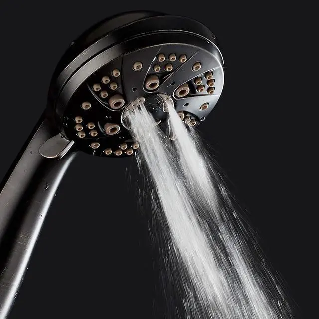 Alt view image 4 of 6 - AquaDance High Pressure 6-Setting Hand Held Shower Head with Extra-Long 6 Foot Hose & Bracket  Anti-Clog Nozzles - USA Standard Certified - Top U.S. Brand - OIL RUBBED BRONZE