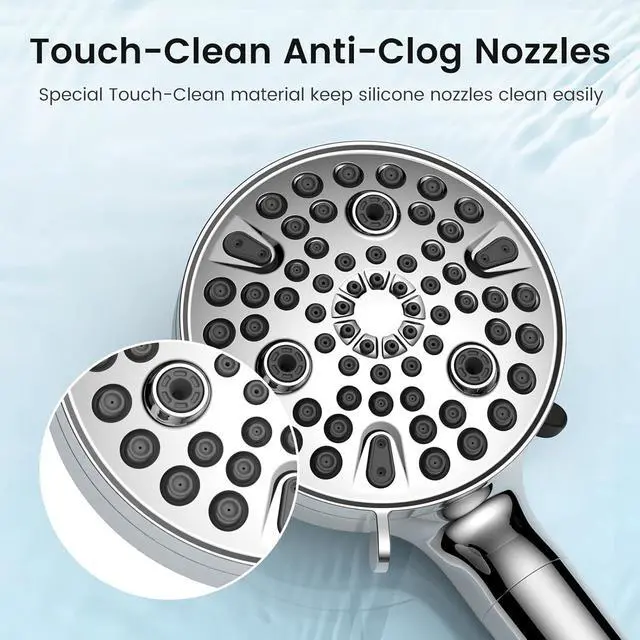 Alt view image 7 of 7 - FEELSO 11-Spray Filtered Shower Head Handheld, High Pressure Showerheads with Filters Water Pressure Adjustment for Hard Water - Reduce Dry Skin, Power Wash to Clean Tub, Tile, Pets