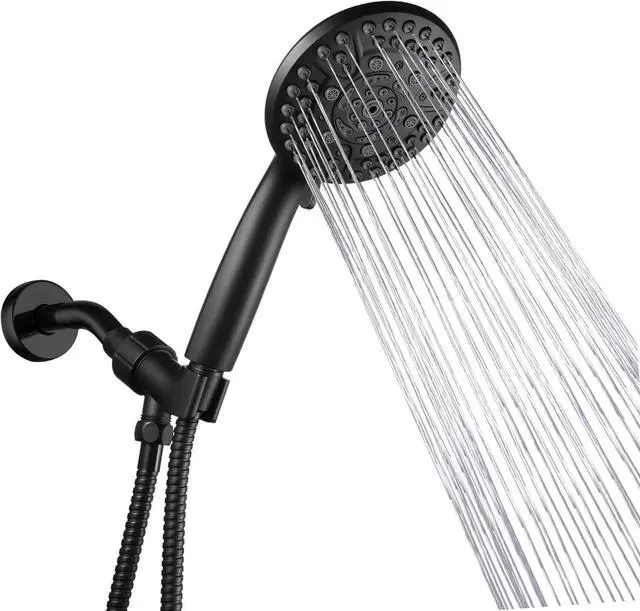 Alt view image 4 of 7 - 10 Spray Shower Head with Handheld,High Pressure shower heads with Handheld Spray Combo,Hand Held Shower Head with 60 Inch Long Hose (Matte Black)