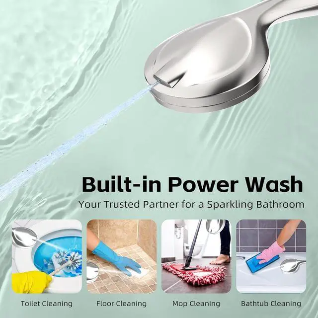 Alt view image 6 of 7 - High Pressure Filtered Shower Head with Handheld, 9 Spray Modes 4.7" Shower Head, 59" long hose, 10 Layers Filter for Hard Water, Remove Chlorine, Adjustable Bracket, Chrome