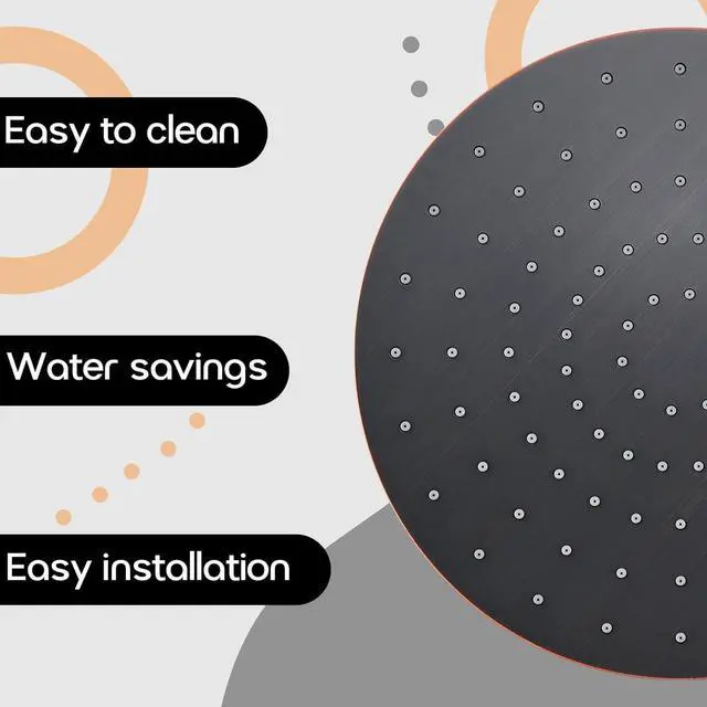 Alt view image 5 of 7 - 10-Inch Overhead Rain Shower Head High Flow Large Waterfall Shower Head 2.5 GPM with Adjustable Swivel Angle, Oil-Rubbed Bronze SH001ORB-D10