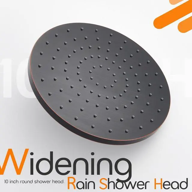 Alt view image 7 of 7 - 10-Inch Overhead Rain Shower Head High Flow Large Waterfall Shower Head 2.5 GPM with Adjustable Swivel Angle, Oil-Rubbed Bronze SH001ORB-D10