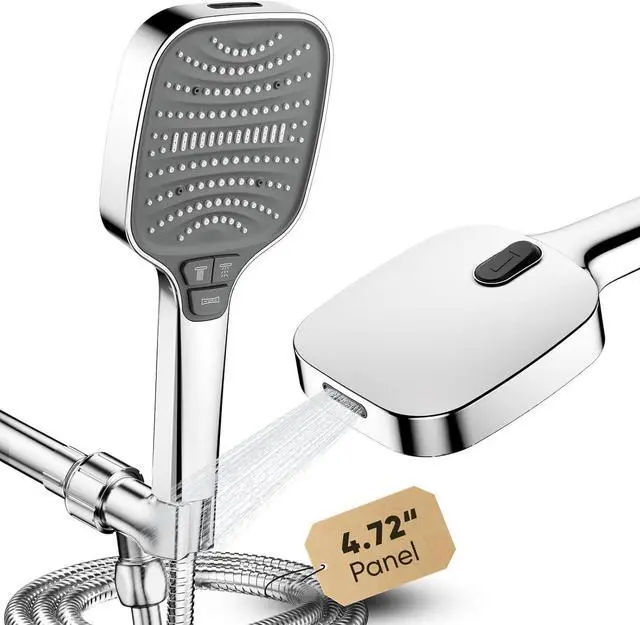Main image of Shower Head,8 Modes High Pressure Shower Head with Handheld,Anti-clog Nozzles,ShowerHead with Built-in Power Wash to Clean Tub,Tile & Pets,59 Inch Stainless Steel Hose and Adjustable Bracket