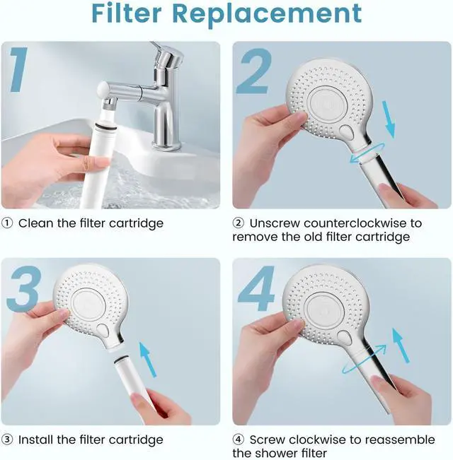 Alt view image 7 of 7 - FEELSO Shower Filter for Handheld Shower Head, 2 Pack 15 Stage Replacement Filters for Hard Water Remove Chlorine and Harmful Substances