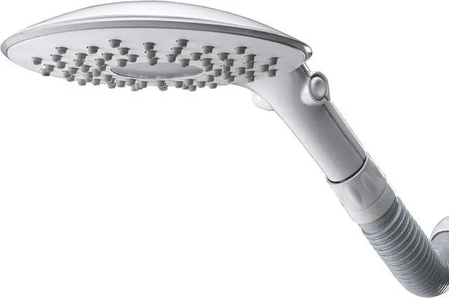 Main image of Waterpik Flexible Arm Rainfall FlexNeck Shower Head with 7.5 Inch Large Shower Face, Adjustable Height with Easy DIY Installation, 1.8 GPM White, CF-201E