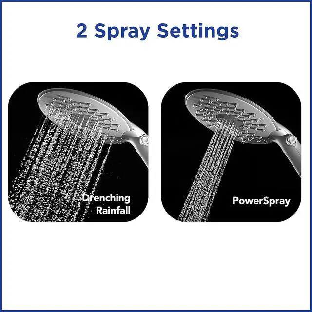 Alt view image 3 of 7 - Waterpik Flexible Arm Rainfall FlexNeck Shower Head with 7.5 Inch Large Shower Face, Adjustable Height with Easy DIY Installation, 1.8 GPM White, CF-201E