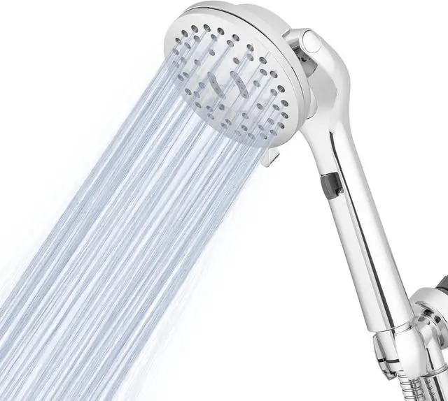 Main image of Waterpik ShowerCare Pivoting Hand Held Shower Head, Chrome - Five Modes Including PowerPulse Therapeutic Massage - 180-Degree Rotation, Eight ft. Metal Hose