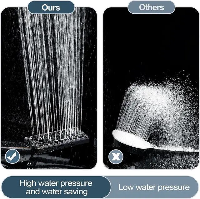 Alt view image 5 of 6 - BRIGHT SHOWERS High Pressure Handheld Shower Head Set, High Flow Hand Held Showerhead with 60" Long Stainless Steel Hose and Adjustable Wall Bracket, 3 Spray Setting Shower Wand, Oil-Rubbed Bronze