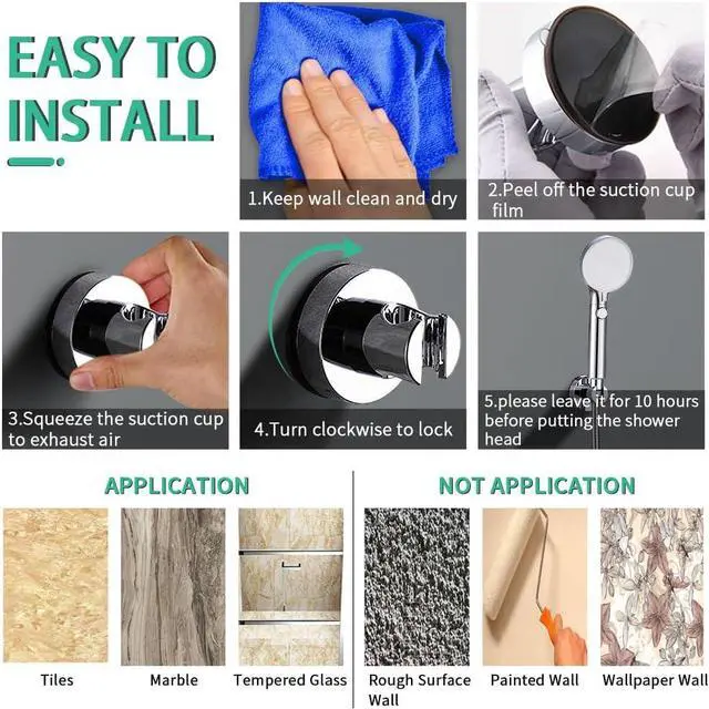 Alt view image 6 of 7 - VSincerity Dog Shower Head Sprayer Pet High Pressure 3 Mode Handheld with ONOFF Switch Metal Diverter 100Inch ExtraLong Stainless steel Hose No Drill Hook Chrome 2 Piece Set