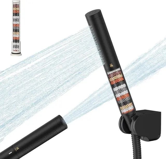 Main image of RUMOSE Matte Black Filtered Shower Head Set with Handheld Bathroom High Pressure 2 Spray Mode Rainfall & Jet Showerhead with Filter Shower Wand for Hard Water Remove Chlorine Reduce Dry Itchy Skin