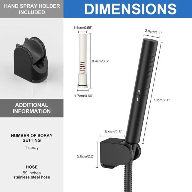 Alt view image 6 of 7 - RUMOSE Matte Black Filtered Shower Head Set with Handheld Bathroom High Pressure 2 Spray Mode Rainfall & Jet Showerhead with Filter Shower Wand for Hard Water Remove Chlorine Reduce Dry Itchy Skin