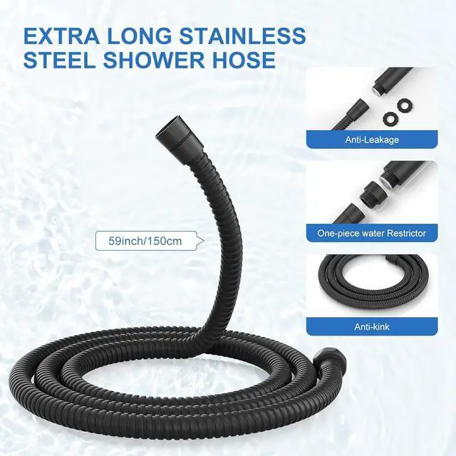 Alt view image 7 of 7 - RUMOSE Matte Black Filtered Shower Head Set with Handheld Bathroom High Pressure 2 Spray Mode Rainfall & Jet Showerhead with Filter Shower Wand for Hard Water Remove Chlorine Reduce Dry Itchy Skin