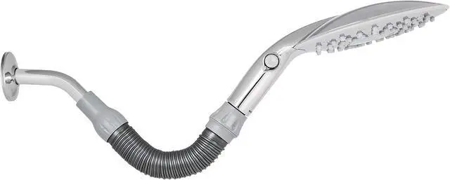 Alt view image 6 of 7 - Waterpik Flexible Arm Rainfall FlexNeck Shower Head with 7.5 Inch Large Shower Face, Adjustable Height with Easy DIY Installation, 1.8 GPM White, CF-201E