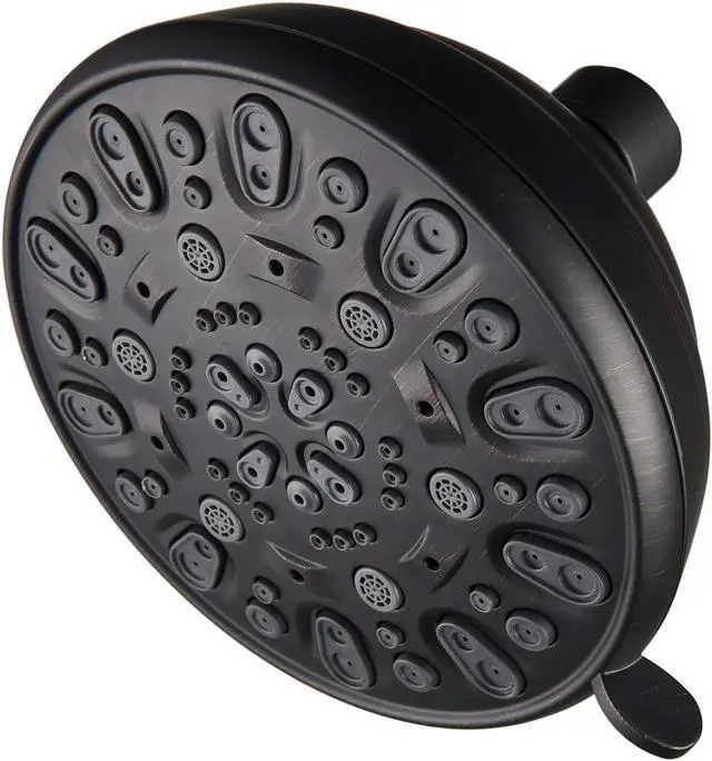 Main image of High Pressure Shower Head VMASSTONE 4.7" Rain Fixed Showerhead 7-Spray Setting with Adjustable Brass Swivel Ball Joint - Excellent Replacement for Your Bath Shower Head (FM-001 Oil Rubbed Bronze)