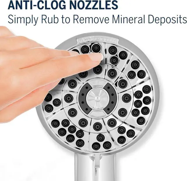 Alt view image 5 of 6 - Waterpik High Pressure Hand Held Shower Head With Hose, PowerPulse Massage 6-Mode, Chrome XAS-643E