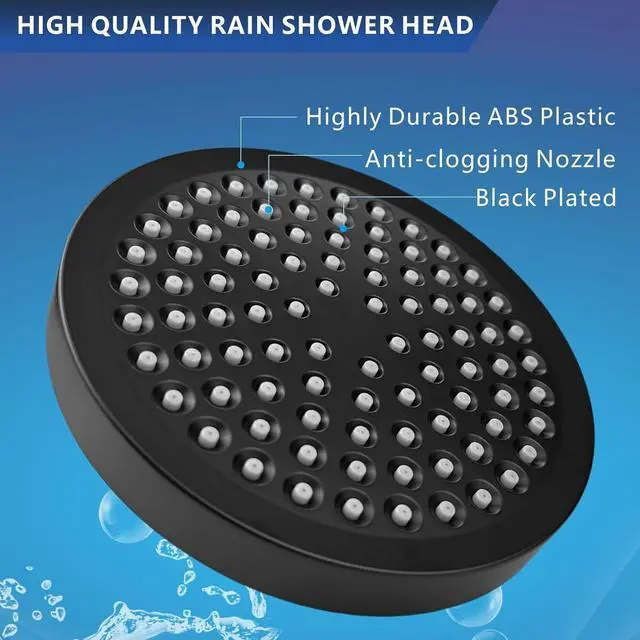 Alt view image 4 of 7 - High Pressure Filtered Shower Head Set, 6 Rain Shower Filter for Hard Water, Universal Round Showerhead 20 Stage Filtration Removes Impurities for Rejuvenated Skin by Eolax, Matte Black