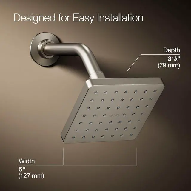 Alt view image 3 of 7 - Kohler 24805-G-BN Parallel® Single-function showerhead, 1.75 gpm, Vibrant Brushed Nickel