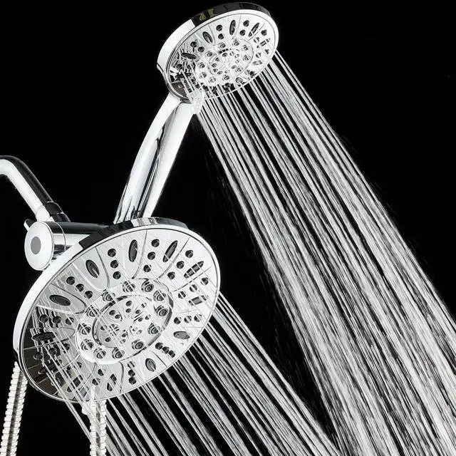 Alt view image 2 of 6 - AquaDance Chrome 7" Premium High Pressure 3-Way Rainfall Combo with Extra Long 72 inch Hose  Enjoy Luxury 6-Setting Rain Showerhead and Matching Hand Held Shower Separately or Together