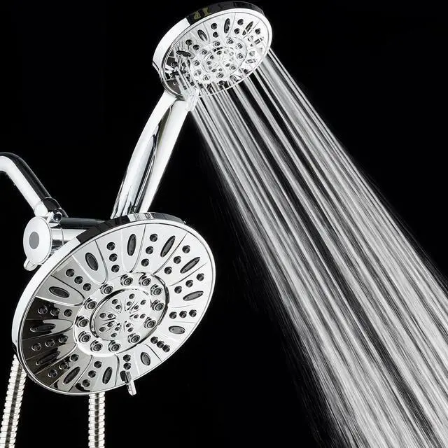 Alt view image 6 of 6 - AquaDance Chrome 7" Premium High Pressure 3-Way Rainfall Combo with Extra Long 72 inch Hose  Enjoy Luxury 6-Setting Rain Showerhead and Matching Hand Held Shower Separately or Together