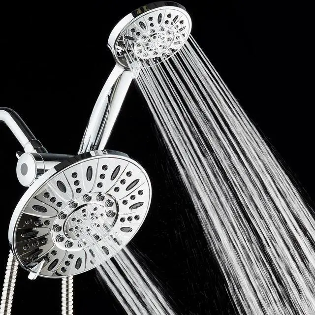 Alt view image 3 of 6 - AquaDance Chrome 7" Premium High Pressure 3-Way Rainfall Combo with Extra Long 72 inch Hose  Enjoy Luxury 6-Setting Rain Showerhead and Matching Hand Held Shower Separately or Together