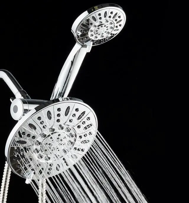 Alt view image 4 of 6 - AquaDance Chrome 7" Premium High Pressure 3-Way Rainfall Combo with Extra Long 72 inch Hose  Enjoy Luxury 6-Setting Rain Showerhead and Matching Hand Held Shower Separately or Together